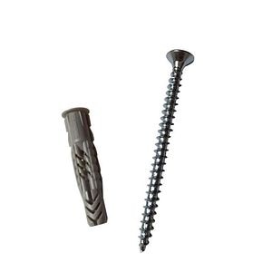 Diblu universal cu guler si surub, 10 x 50 mm, nylon 