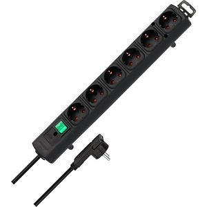 Prelungitor BRENNENSTUHL Comfort Line, 6 prize, 2m, negru