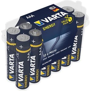 Set 12 baterii alcaline AAA, 3000MAh • Varta