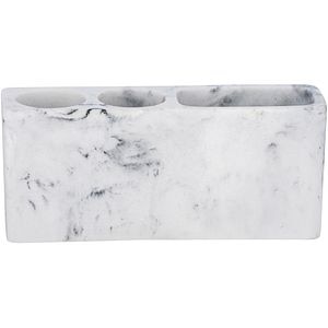 Suport periute de dinti WENKO Desio, 3 compartimente, alb-gri