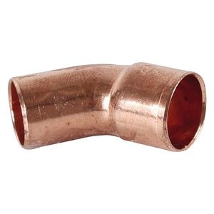 Cot cupru, unghi 45 grade, interior - interior, diametru 15 mm