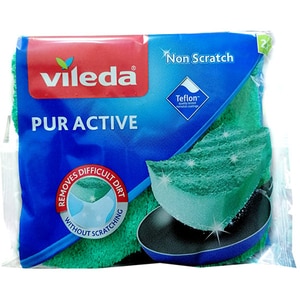 Burete de vase teflon VILEDA Pur Active, 2 bucati, turcoaz