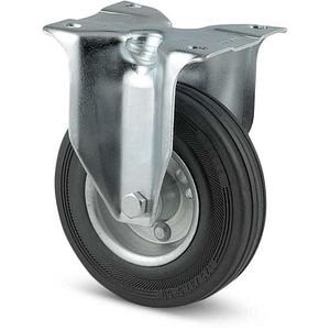 Roata fixa TENTE, cauciuc, 160 mm, 135 kg, negru