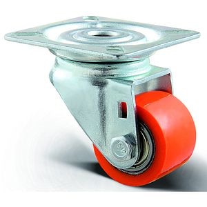 Roata pivotanta TENTE, poliuretan, 50 mm, 100 kg, portocaliu