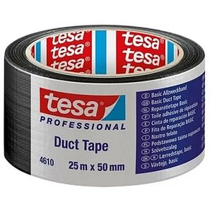 Banda adeziva Duct Tape TESA 4610 Basic, 25 m x 50 mm, negru