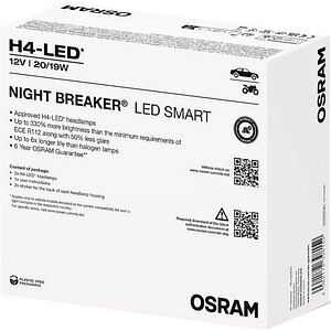 Bec auto LED OSRAM Night Breaker, H4, 6000K, 19W, 12V, 2buc