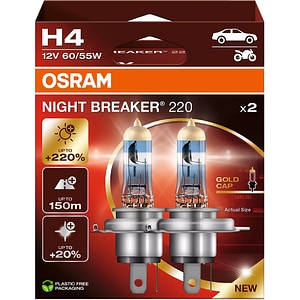 Bec auto Halogen OSRAM Night Breaker, H4, 6000K, 5W, 12V, 2buc