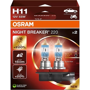 Bec auto Halogen OSRAM Night Breaker, H11, 6000K, 1W, 12V, 2buc