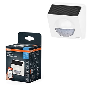 Senzor de miscare OSRAM, IP65, Wi-Fi, incarcare solara, alb