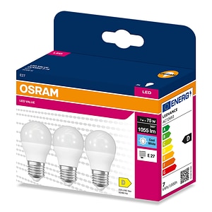 Set 3 becuri LED OSRAM, E14, 7W, 1055lm, lumina neutra