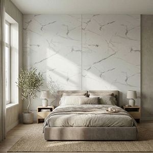 Panou decorativ Marble, WPC, 120 x 278 cm, alb