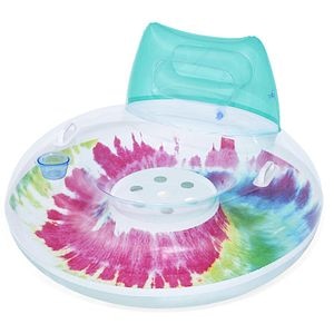 Colac gonflabil cu spatar BESTWAY, 106 x 61 cm, 1 persoana, capacitate maxima 100 kg, model tie dye