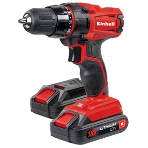 Masina de gaurit si insurubat (bormasina) EINHELL TC-CD 18-2 Li, 18V, 2x1.3Ah, 1250RPM, 18 trepte de torsiune, mandrina rapida 10mm, cutie plastic