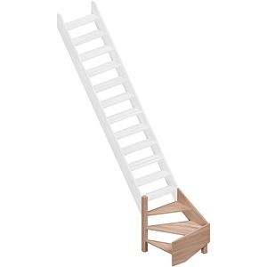 Turnanta 1/4 stanga jos pentru scara Alsace, 3 trepte