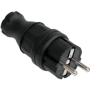 Stecher IEK PKR01-016-2-K02, cauciuc, 3500W, IP40, negru