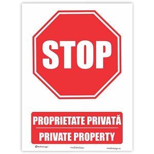 Indicator "Proprietate Privata" Creative Sign, 15 x 20 cm