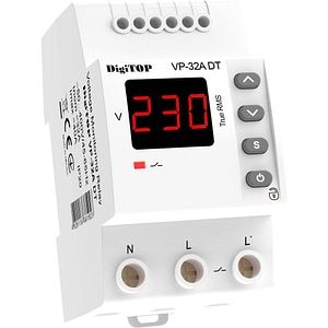Releu protectie tensiune monofazat DIGITOP VP-32A DT, 32A, 1 secventa, 2P, 230V