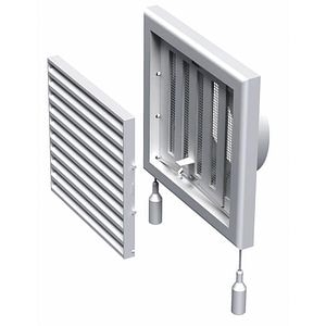 Grila ventilatie din plastic cu plasa insecte, 100 mm, alb 