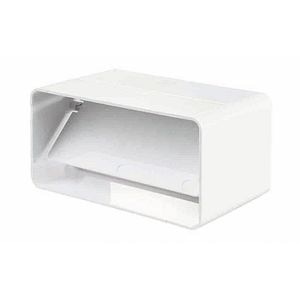 Conector tub dreptunghiular cu clapeta antiretur, 60 x 120 mm, alb 