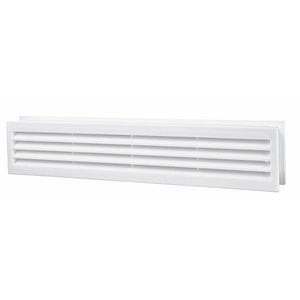Grila ventilatie cu usa dubla, PVC, 453 x 91 mm, alb 