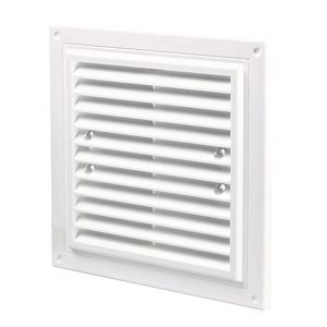 Grila pentru ventilatie cu plasa insecte, plastic, 250 x 250 mm, alb 