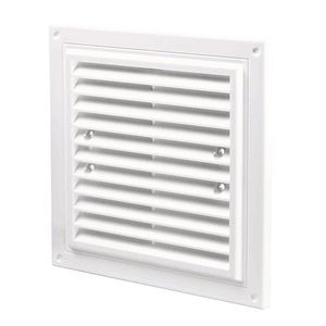 Grila pentru ventilatie cu plasa insecte, plastic, 350 x 350 mm, alb 
