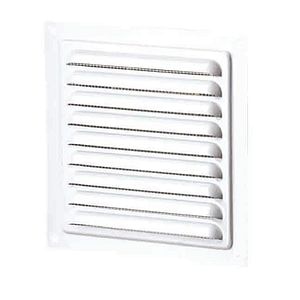 Grila pentru ventilatie cu plasa insecte, otel, 200 x 200 mm, alb 