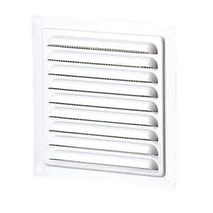 Grila pentru ventilatie cu plasa insecte, otel, 300 x 300 mm, alb 