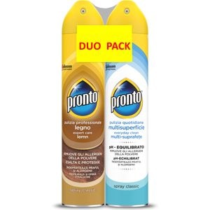 Pachet spray pentru mobila PRONTO Lemn Clasic + PRONTO multisuprafete, 2 x 300ml