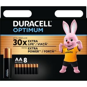 Baterii DURACELL R6 Optimum AA, 8 bucati