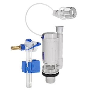 Set mecanism de golire cu acționare dublă a rezervorului si cablu și robinet flotor de 3/8” din alamă cu admisie laterală (Fluidmaster)