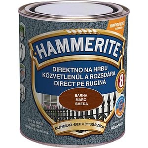Email pentru metal lovitura de ciocan, interior/exterior, culoare maro, 0.75 L • Hammerite