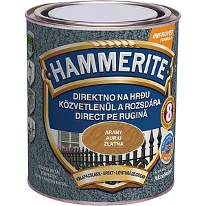 Email pentru metal lovitura de ciocan, interior/exterior, culoare auriu, 0.75 L • Hammerite