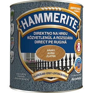 Email pentru metal lovitura de ciocan, interior/exterior, culoare auriu, 2.5 L • Hammerite