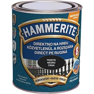 Email pentru metal lovitura de ciocan, interior/exterior, culoare negru, 0.75 L • Hammerite
