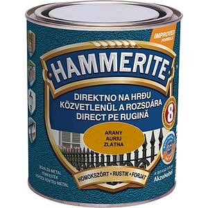 Email pentru metal fier forjat, interior/exterior, culoare auriu, 0.75 L • Hammerite