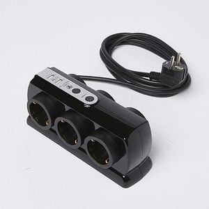Prelungitor 6 prize, 2 porturi USB, negru, 16 A, 1.5 mmp x 2 m 