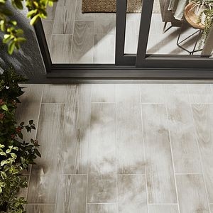 Gresie Exterior, Alb, Ceramica, 80 x 20 cm, suprafata 1,28 mp  GoodHome Pine