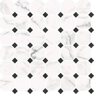 Mozaic ceramic decorativ GoodHome, 31x31 cm, alb-negru