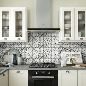 Mozaic interior, alb si negru, portelan, patrata, 30 x 30 cm x 10 mm • GoodHome Hydrolic