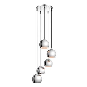 Lustra tip pendul, Argintiu, 28 W, 5 x E14 • GoodHome Roccheta