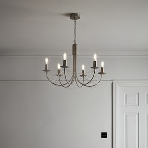 Lustra, Argintiu, 28 W, 6 x E14 • GoodHome Suhel