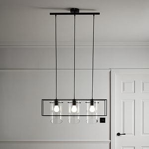 Lustra tip pendul, Negru, 42 W, 3 x E27 • GoodHome Daluiz
