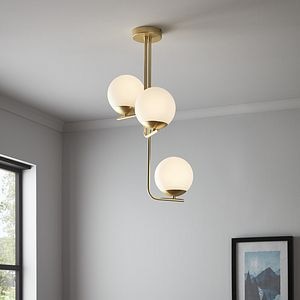 Lustra tip pendul, Auriu, 10 W, 3 x E14 • GoodHome Baldaz