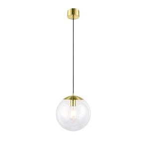 Lustra tip pendul, Transparent/Alama, 28 W, 1 x E27  GoodHome Dacite