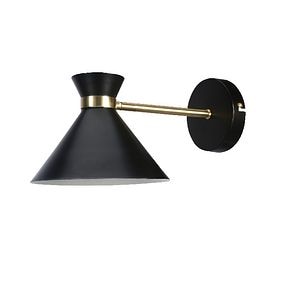 Aplica incandescent, neagra, 1 bec, E27, 28 W • GoodHome Apennin