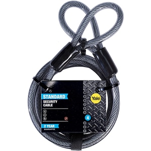 Antifurt bicicleta cu cablu YALE, 220cm, otel, gri-negru