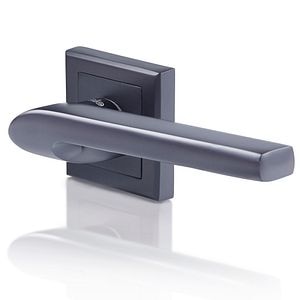 Set manere, rozete butoni, aluminiu, negru, usi de interior • Yale Siena