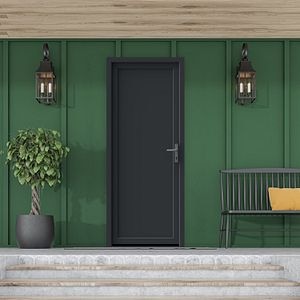 Usa pentru intrare din termopan pvc, fara geam, antracit, stanga,simpla deschidere, 205 x 90 cm