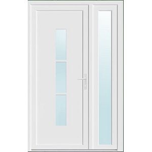 Usa de exterior pentru casa, PVC, alb, cu geam, stanga, 205 x 120 cm